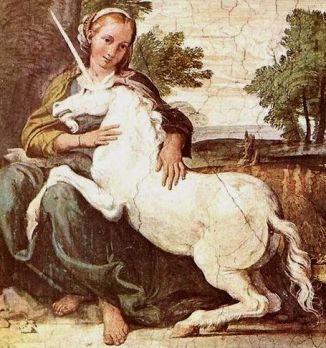 Jeune fille vierge et licorne Domenico Zampieri, 1604– 16051